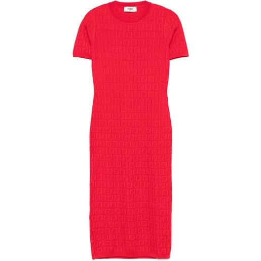 FENDI abito ff jacquard - rosso