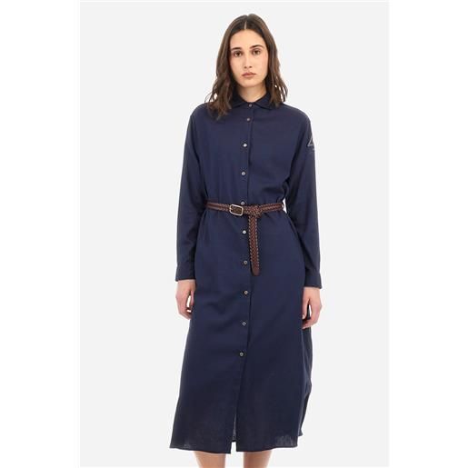 LaMartina vestito in tela di lino e viscosa regular fit - alena