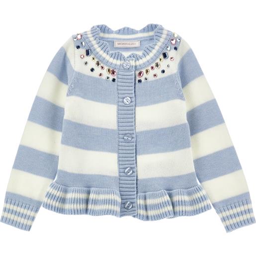 Monnalisa cardigan a righe strass