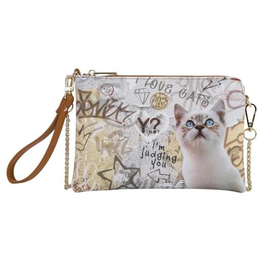 Ynot? clutch metro chic stampa dog & cat