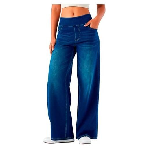 Generico pantaloni estivi donna leggeri casual cargo jeans baggy vita alta primavera elastico pants stile vintage larghi streetwear