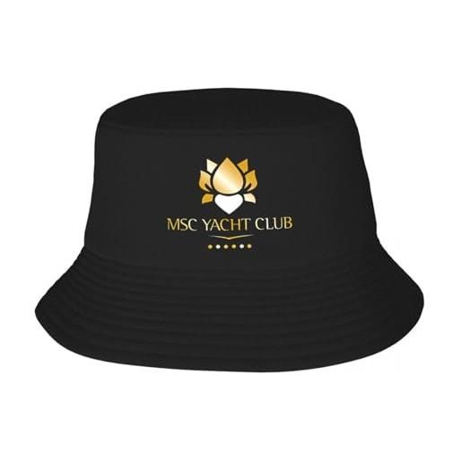 YANIUIE msc yacht club logo divertente cappello da pescatore adulto moda cappelli da secchiello casual per uomini e donne berretto camionista cappello regalo
