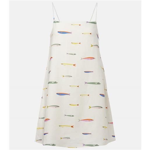 Staud abito corto laura in cotone con stampa