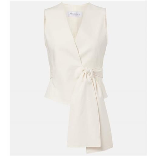 Max Mara gilet zampa in misto cotone con fiocco