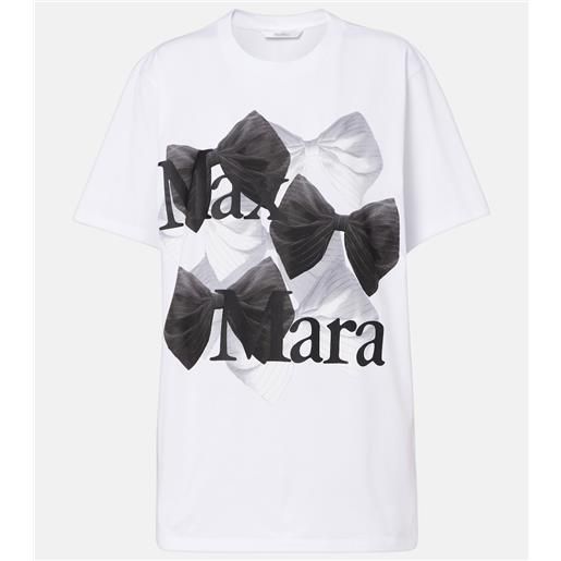 Max Mara t-shirt in jersey di cotone con logo sequoia
