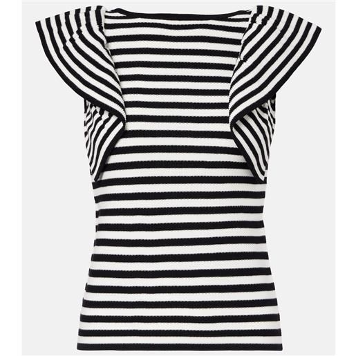 Max Mara top vieste a righe con volant