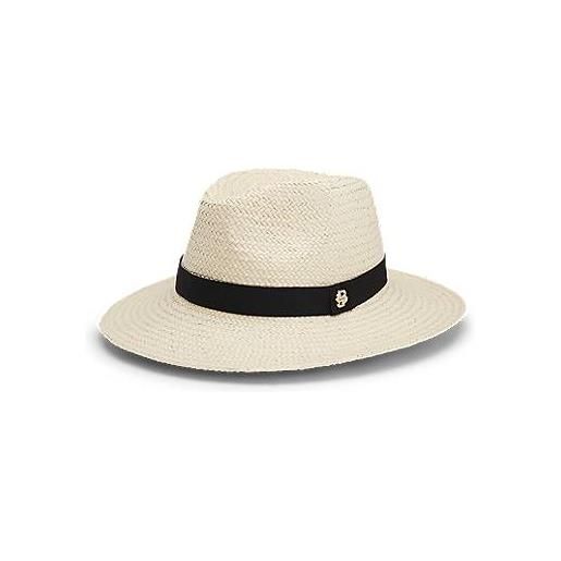 BOSS cappello panama in rafia con monogramma double b, colore neutro