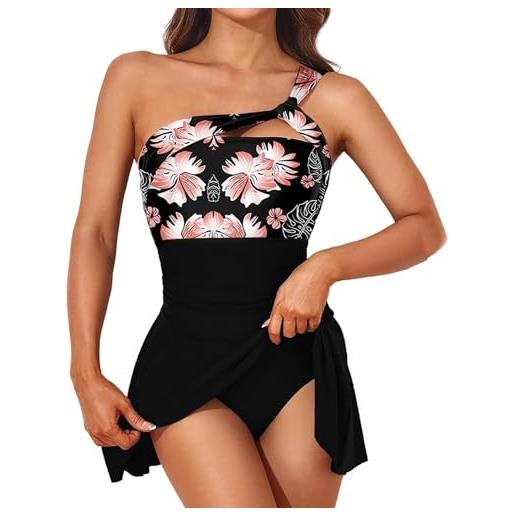HEONSATI set costumi da bagno tankini da donna due pezzi vita alta costume beachwear sexy taglie forti curvy set tankini con pantaloncino spiaggia mare swimwear brasiliana piscina imbottito contenitivo
