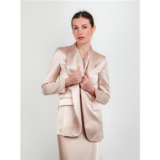 ANDREA MORANDO blazer in raso color champagne
