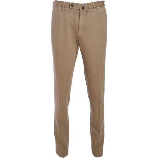 slowear pantaloni sartoriali in misto lino - marrone