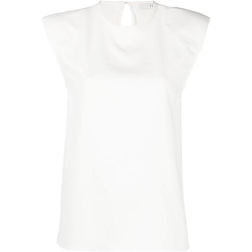 Tibi top smanicato - bianco