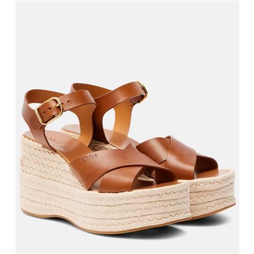 Chloe chloã© espadrillas isla in pelle con zeppa