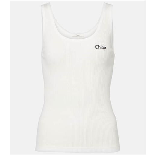 Chloe chloã© tank top in cotone a coste