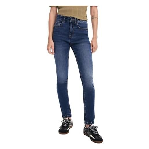 Desigual pantaloni lunghi da donna in denim jeans, blu, 50
