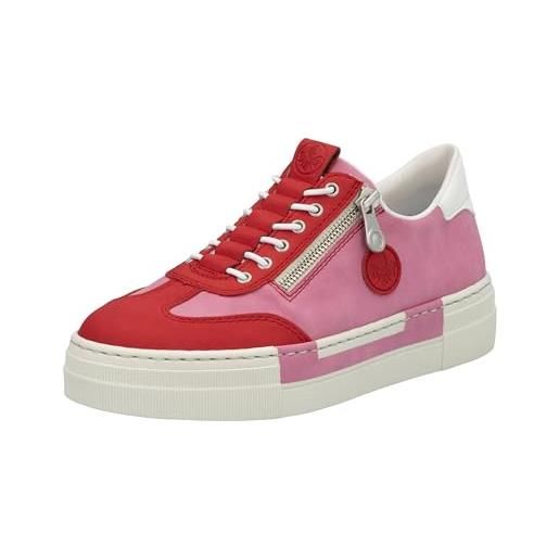 Rieker n4952, mocassino donna, rosso kombi, 38 eu