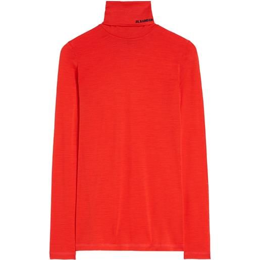 Jil Sander t-shirt a collo alto - arancione