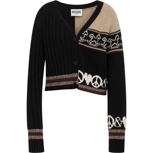 MOSCHINO JEANS cardigan peace love - nero