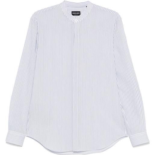 Giorgio Armani camicia a righe in cotone - blu