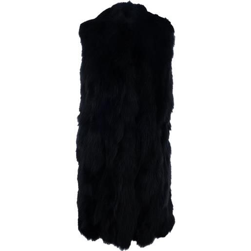 GIOCASTA gilet in pelliccia cruelty-free - nero