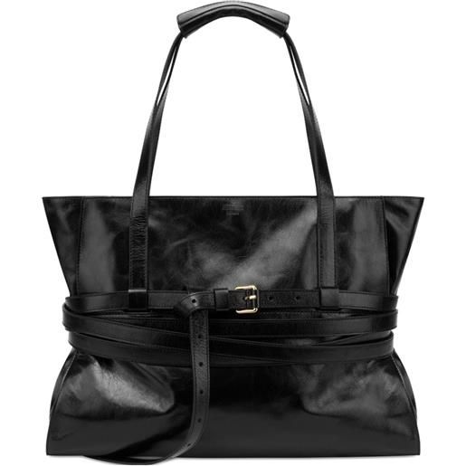 Moschino borsa a spalla in pelle - nero