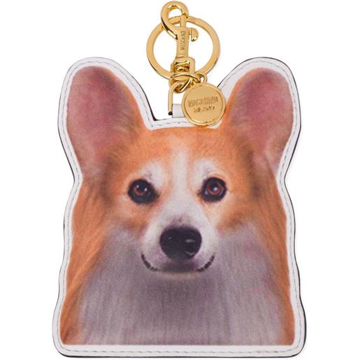 Moschino portachiavi con motivo cane - arancione
