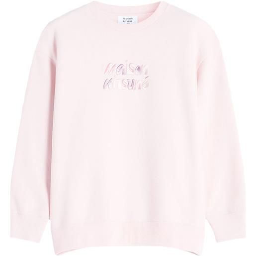 Maison Kitsuné felpa con logo goffrato - rosa