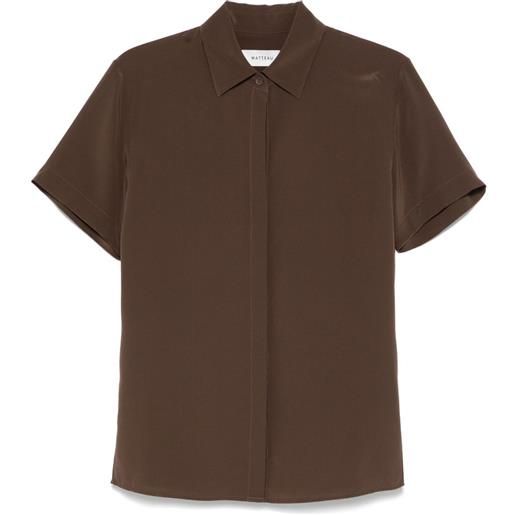 Matteau camicia in seta - marrone