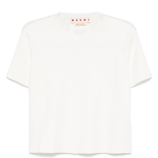 Marni t-shirt con mezza zip - bianco