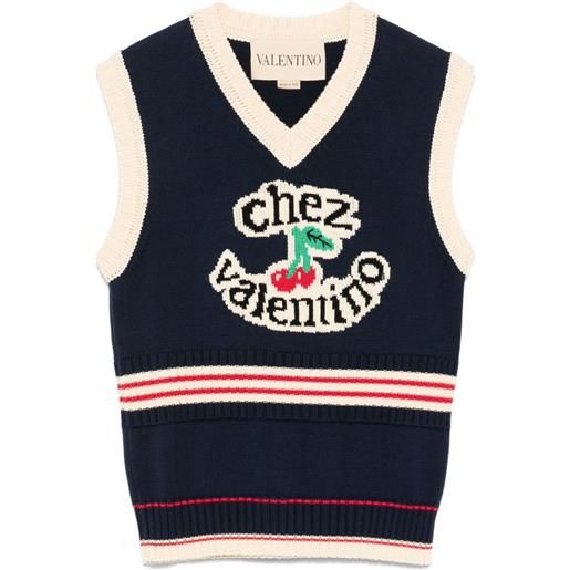 Valentino Garavani gilet con dettaglio chez valentino - blu
