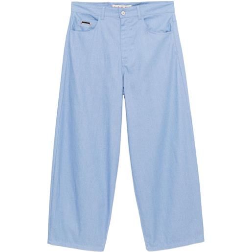 Marni pantaloni in cotone a gamba ampia - blu