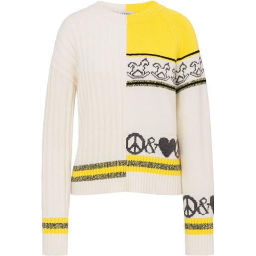 MOSCHINO JEANS maglione a fantasia - bianco