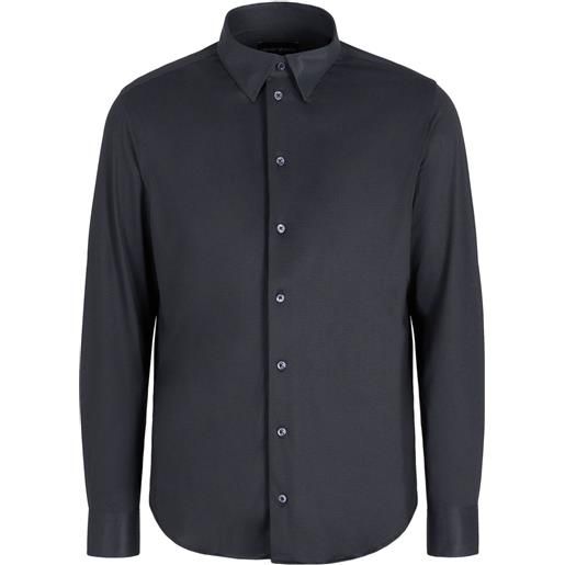 Emporio Armani camicia con finitura satinata - nero