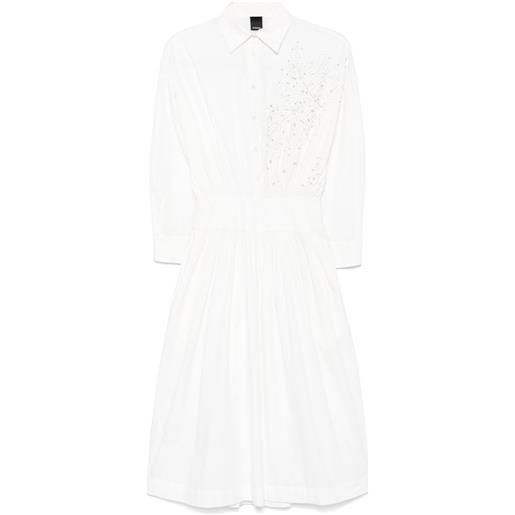 PINKO abito midi in cotone - bianco