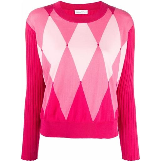 Ballantyne maglione a rombi - rosa