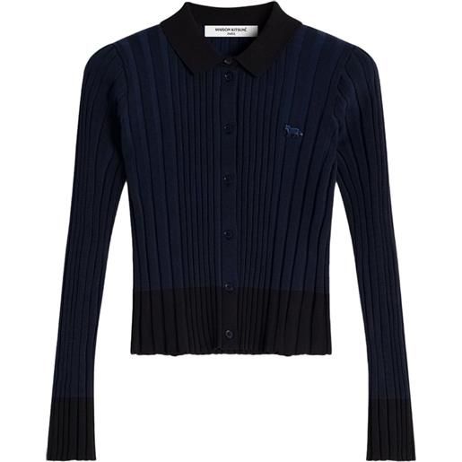 Maison Kitsuné cardigan con ricamo - p476 ink blue