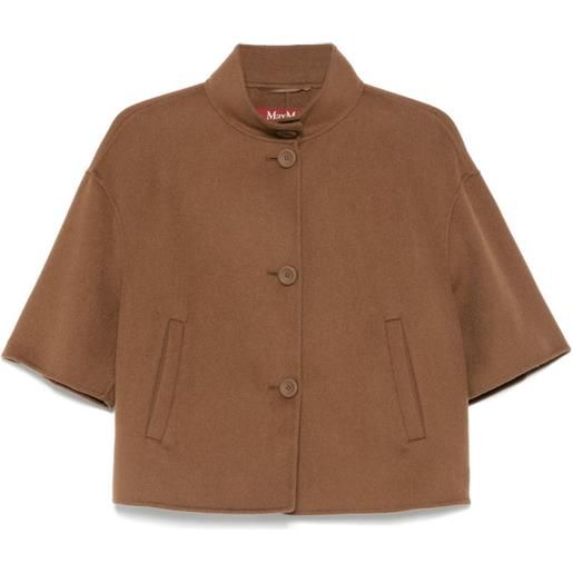 Max Mara giacca con cappuccio in misto cashmere - marrone
