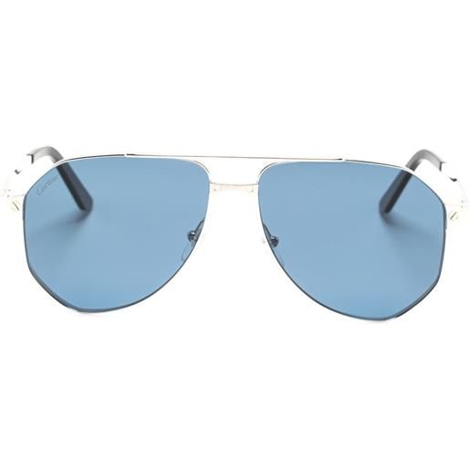 Cartier Eyewear occhiali da sole santos de cartier stile pilota - argento