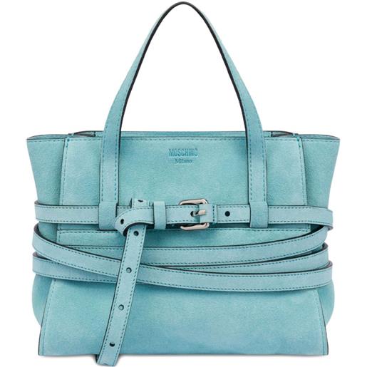 Moschino borsa tote tie me - blu