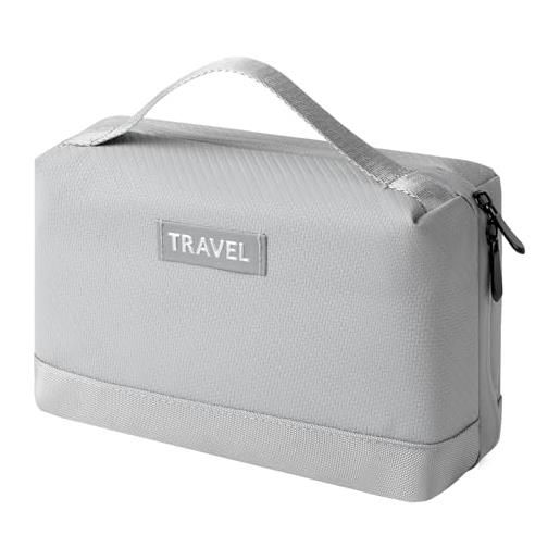 AiQInu beauty case da viaggio, borsa da toilette da viaggio per donna uomo, impermeabile beauty case per organizzare oggetti personali accessori (nero)