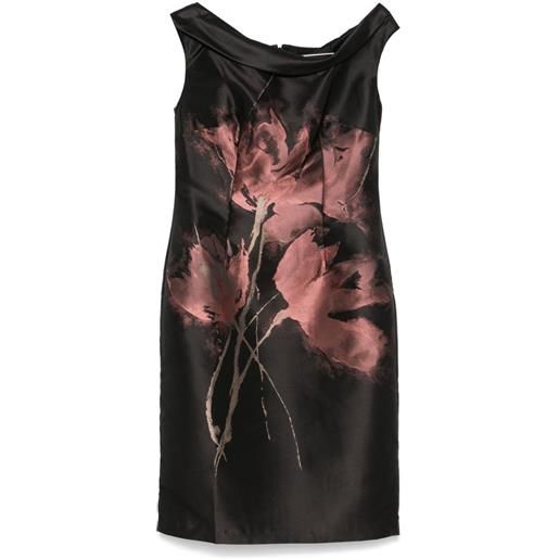 Talbot Runhof abito midi a fiori - nero