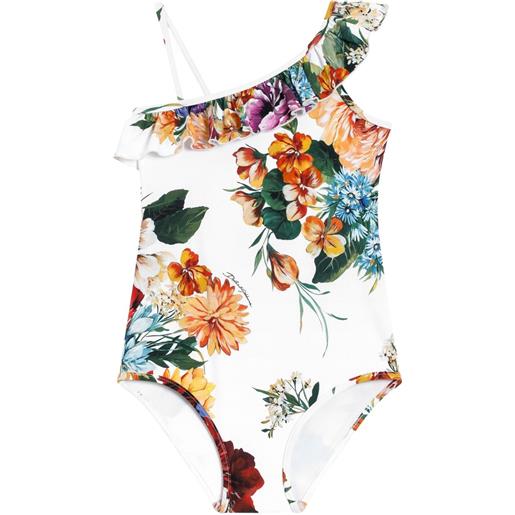 Dolce & Gabbana Kids costume da bagno a fiori - bianco
