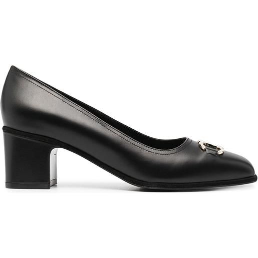 Ferragamo pumps con fibbia gancini - nero