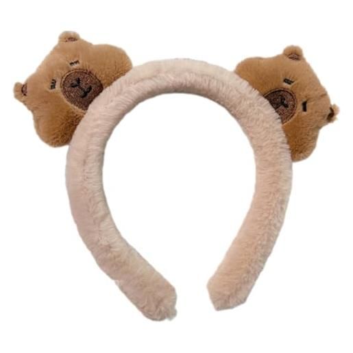 YUGSHNKFC capybaras fascia pelosa capelli cravatta dolce capibara clip di capelli peloso copricapo copricapo capibara festa di compleanno