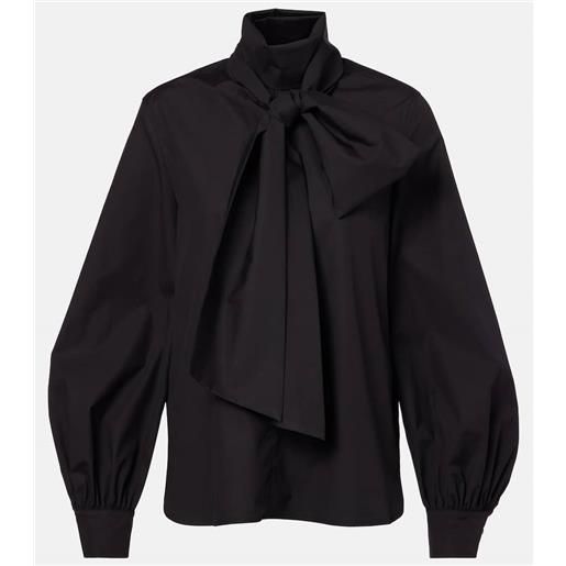 Max Mara blusa bosforo in misto cotone con fiocco