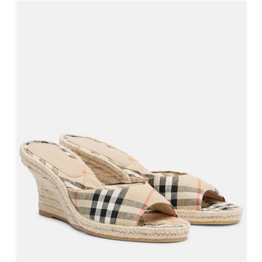 Burberry espadrillas Burberry check con zeppa