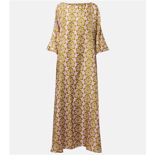 La DoubleJ abito lungo muumuu in twill di seta con stampa