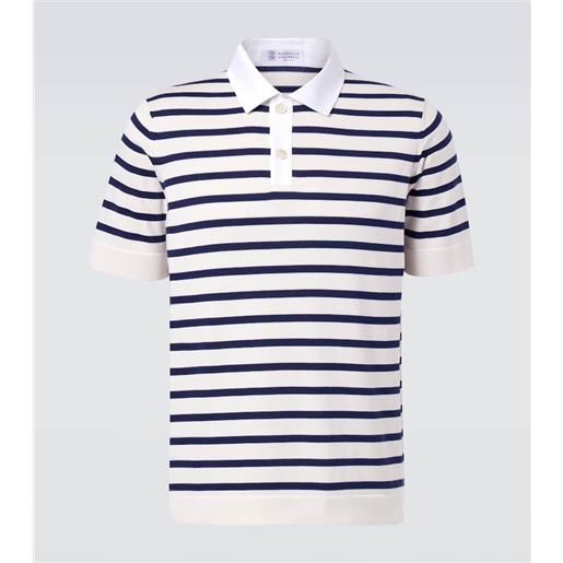 Brunello Cucinelli polo in cotone a righe