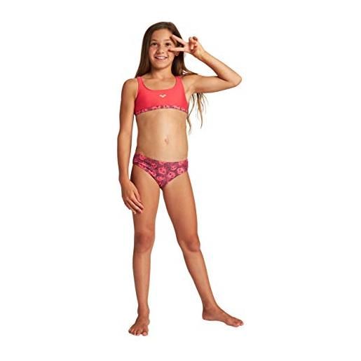 Arena g meryl jr top two pieces - bikini da ragazza, bambina, 004186, ibiscus ibiscus multi, 152