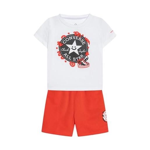 Converse completo t-shirt e shorts da bambini squiggle patch bianco taglia 5-6 a codice 8cf303-r93