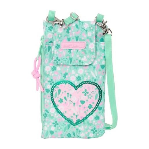 safta cuore - portamonete standard, per cellulare, comodo e versatile, qualità e resistenza, 19 x 10 cm, menta, m, casual